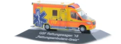 RIETZE 76175 Mercedes-Benz Sprinter GSF RTW 2018 Rettungsambulanz Greiz Blaulichtmodell 1:87