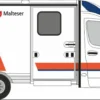 RIETZE 76147 Mercedes-Benz Sprinter Strobel RTW 18 Malteser Simmerath | Blaulichtmodell 1:87