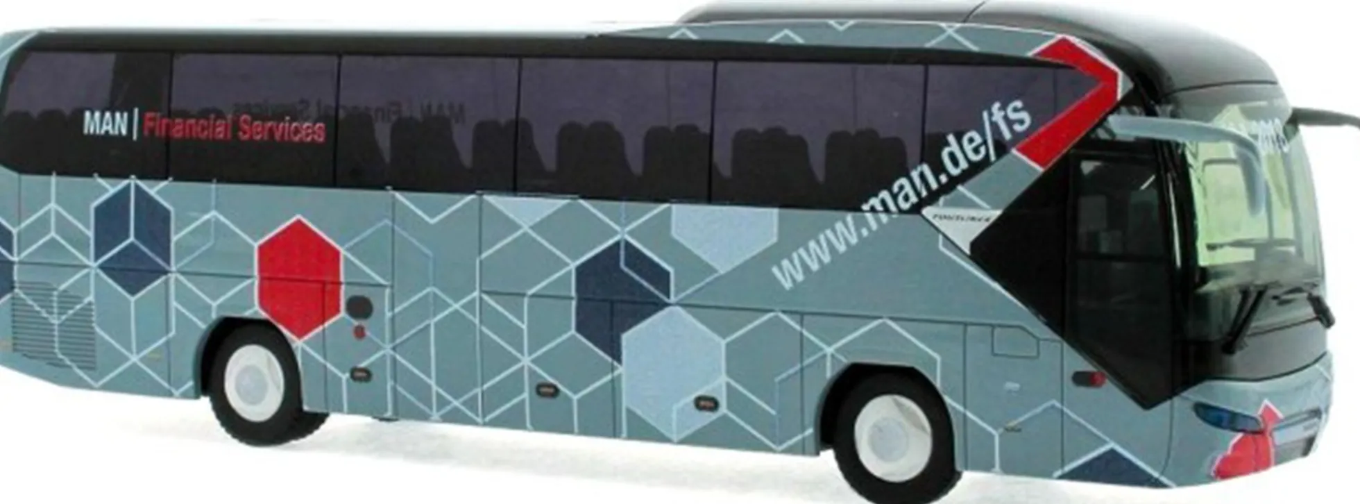 RIETZE 73812 Neoplan Tourliner 2015 Financial Services Werbemodell Busmodell 1:87