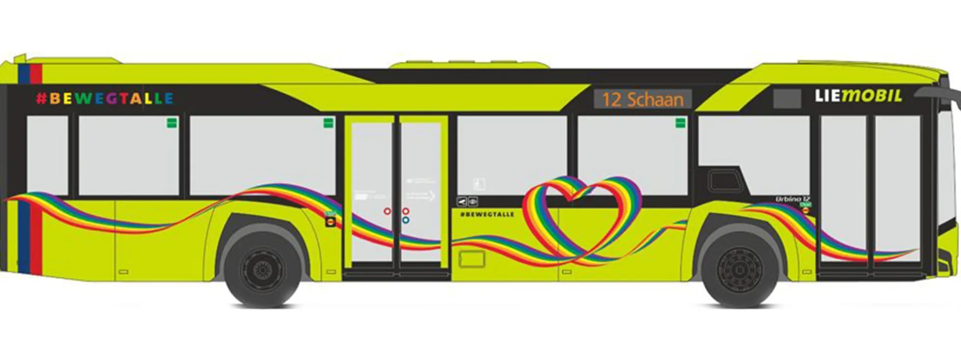 RIETZE 77213 Solaris Urbino 12 LIEmobil Regenbogen Busmodell 1:87