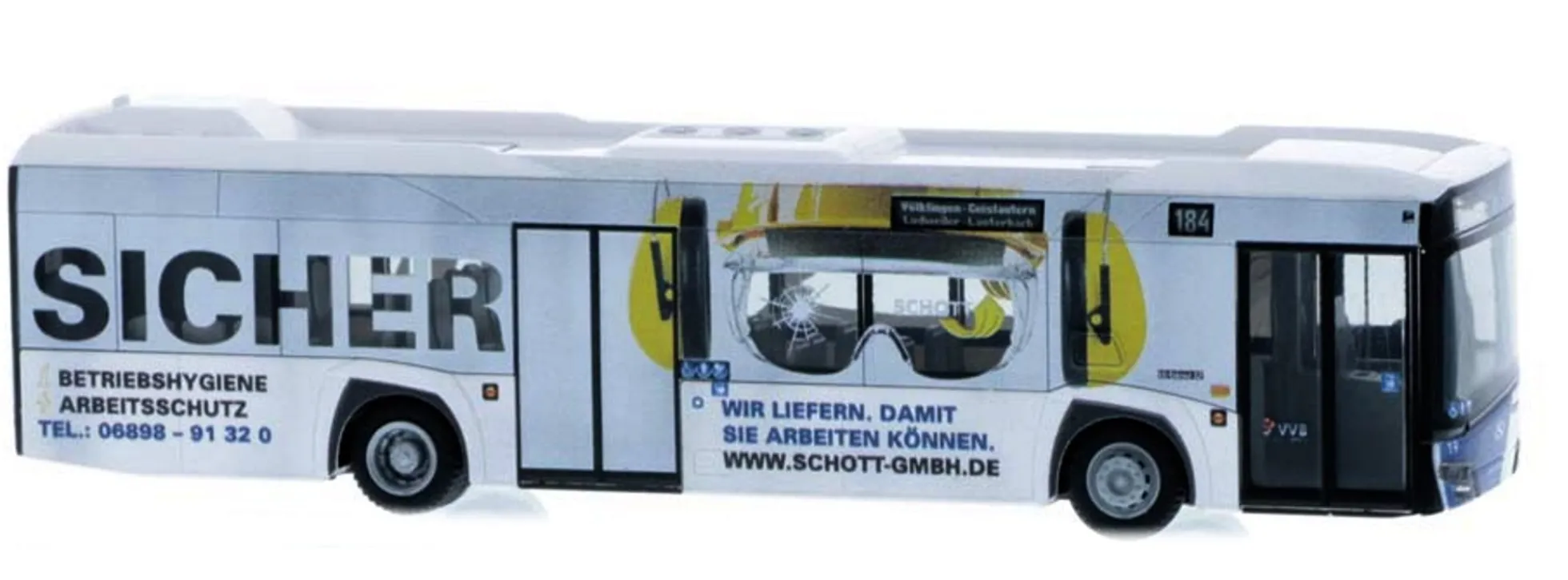 RIETZE 73041 Solaris Urbino 12 2014 Völklinger Verkehrsbetriebe Busmodell 1:87