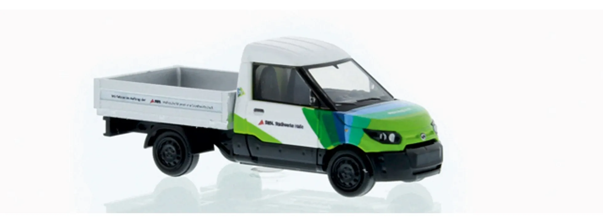 RIETZE 33203 Streetscooter Work Pritsche Stadtwerke Halle Saale Automodell Spur H0