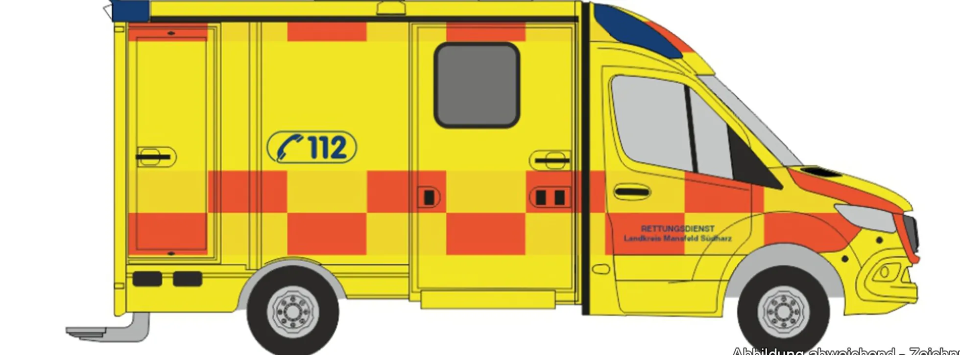 RIETZE 76115 Strobel RTW 18 Rettungsdienst Mansfeld-Südharz | Blaulichtmodell 1:87