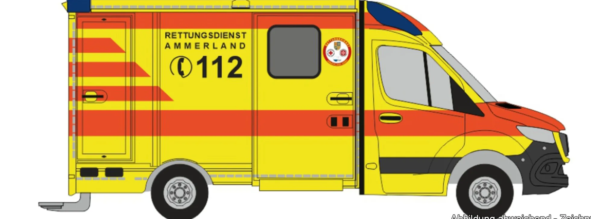RIETZE 76086 Strobel RTW1 Rettungsdienst Ammerland | Blaulichtmodell 1:87