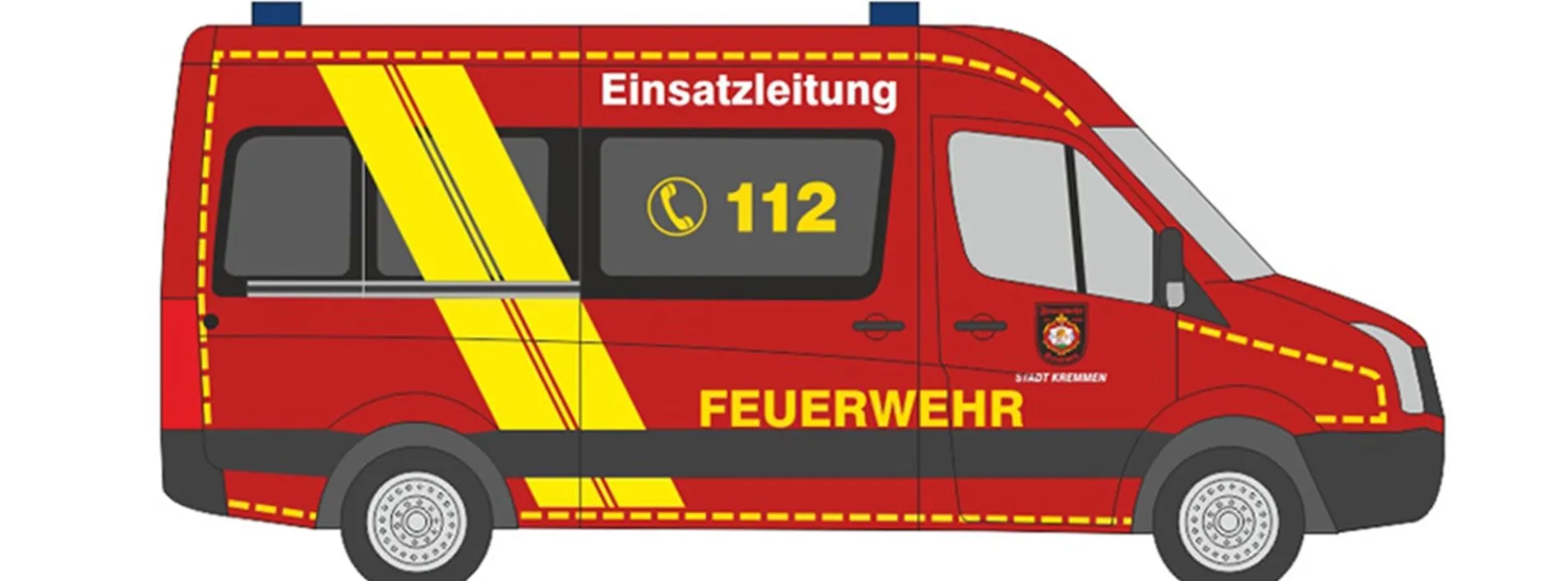 RIETZE 53134 VW Crafter Bus Feuerwehr Kremmen Blaulichtmodell 1:87