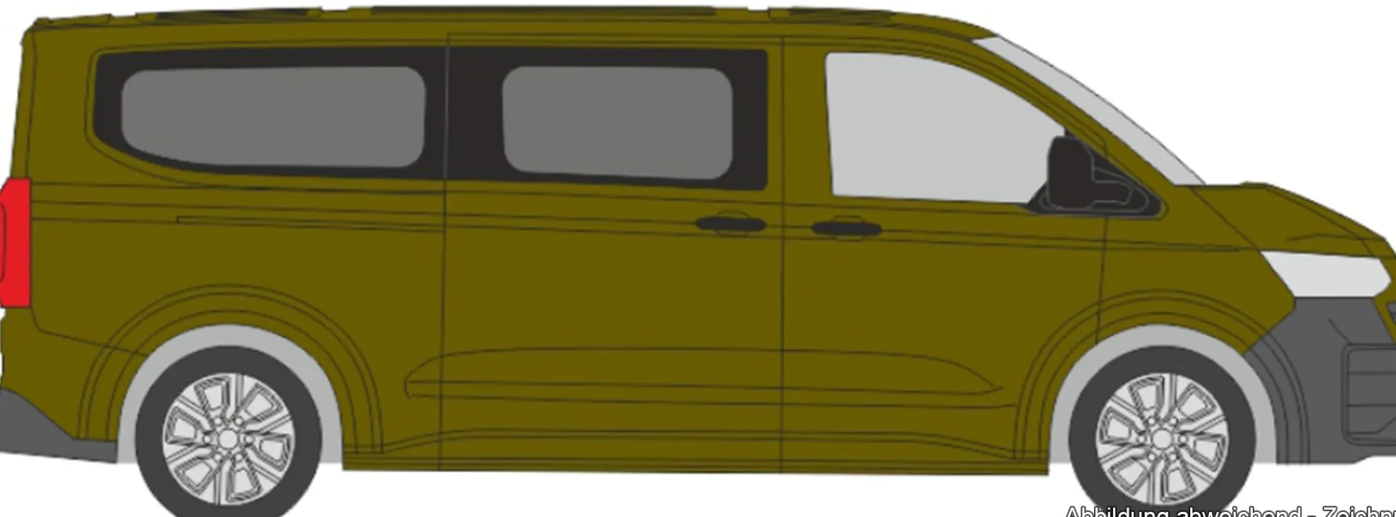 RIETZE 11733 VW e-Transporter LR T7 warm grün metallic mit Fenstern | Modellauto 1:87