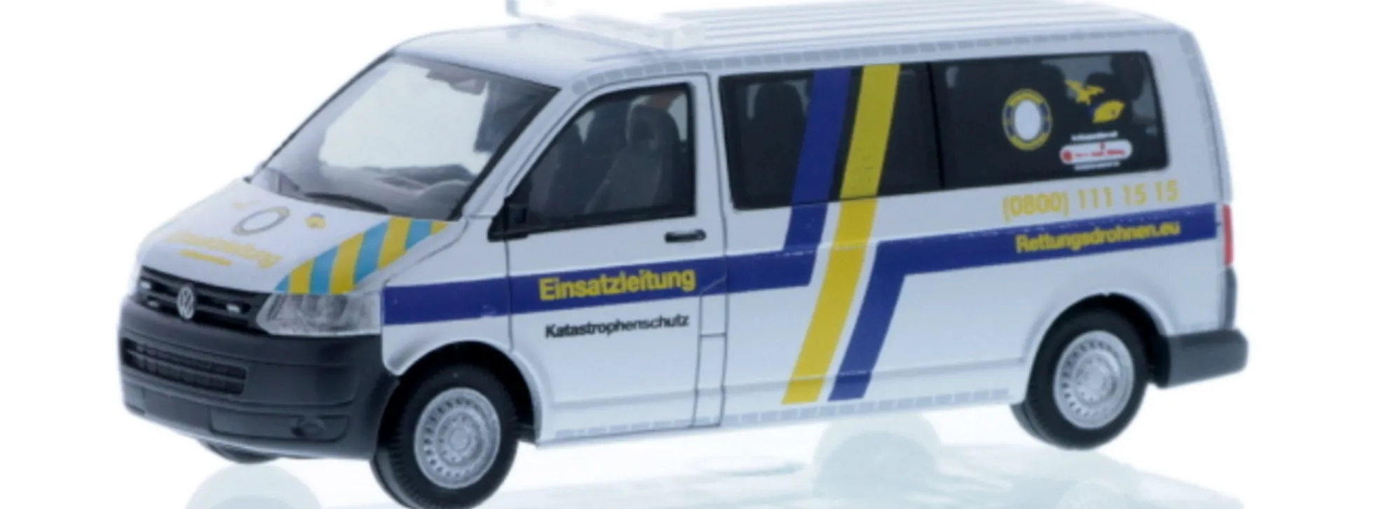 RIETZE 53655 VW T5 Bus Einsatzleitung Rettungsdrohnen Blaulichtmodell 1:87