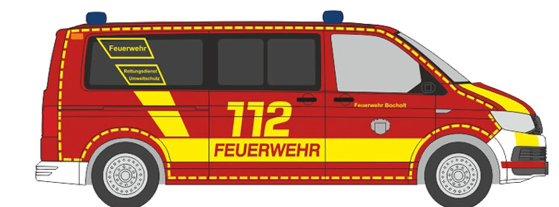 RIETZE 53792 VW T6 Bus Feuerwehr Bocholt Blaulichtmodell 1:87