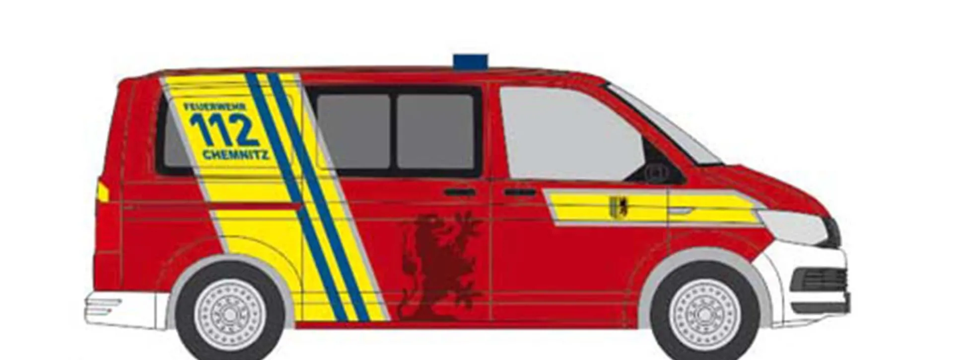 RIETZE 53782 VW T6 Bus Feuerwehr Chemnitz Blaulichtmodell 1:87