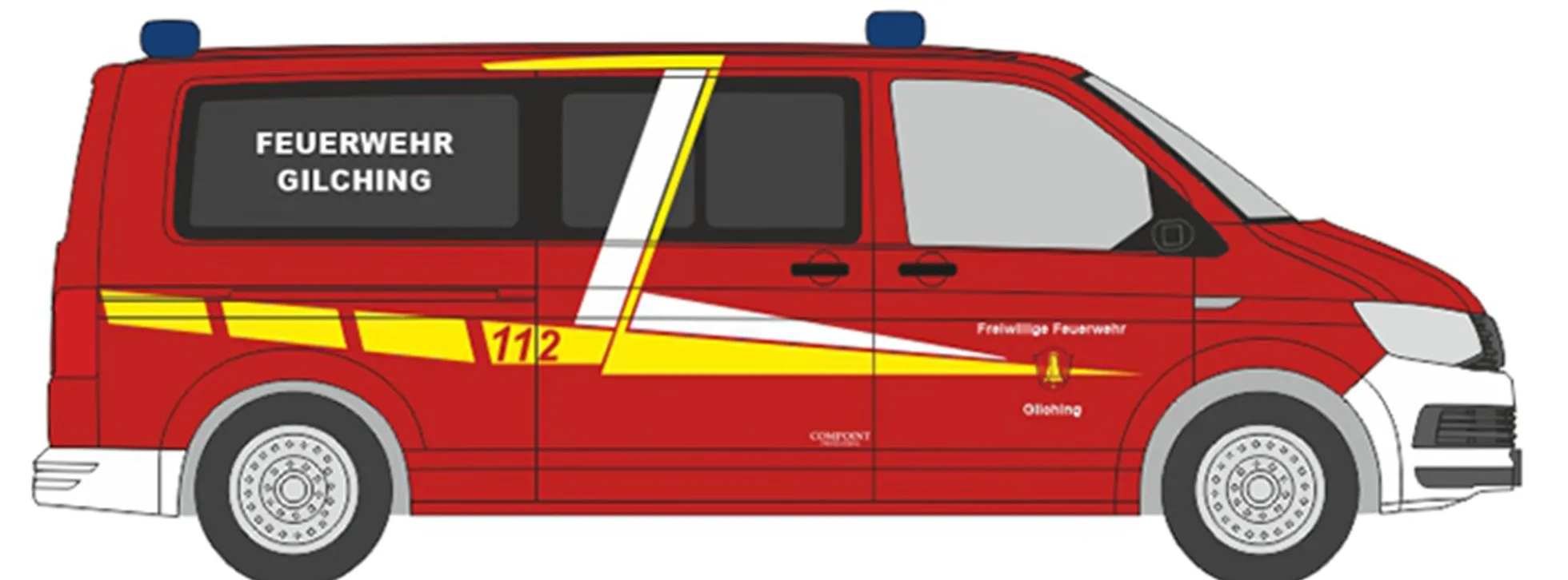 RIETZE 53748 VW T6 Bus Feuerwehr Gilching Blaulichtmodell 1:87