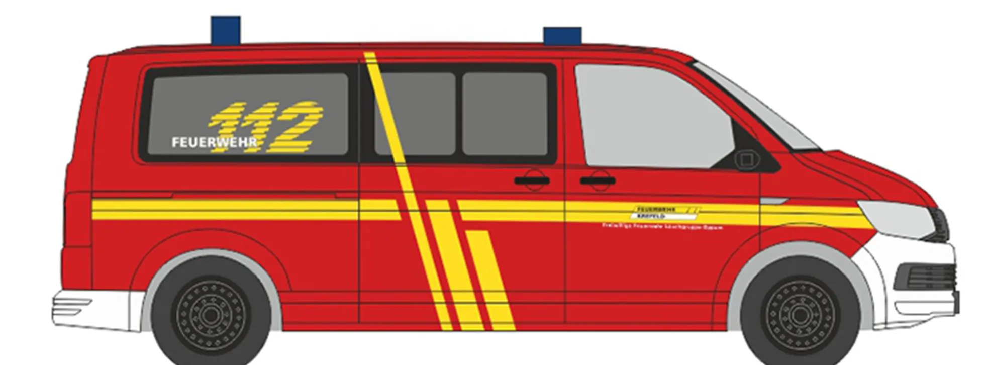 RIETZE 53809 VW T6 Bus Feuerwehr Krefeld Blaulichtmodell 1:87