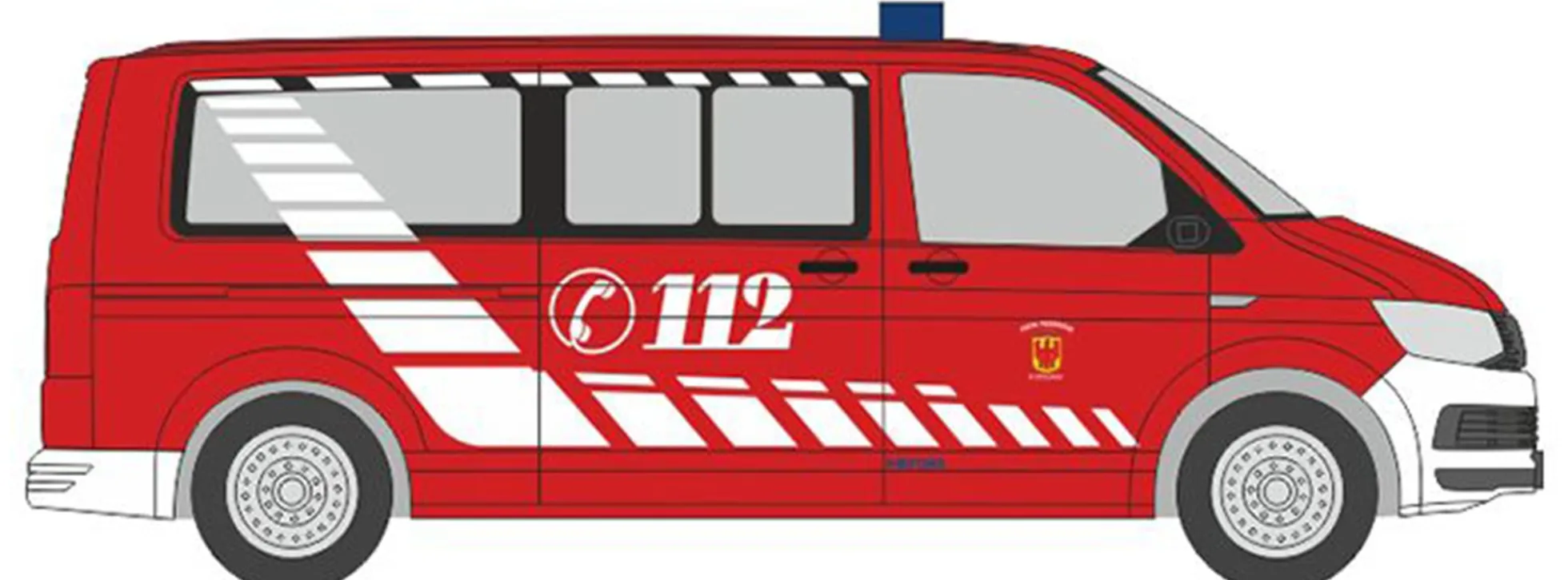 RIETZE 53767 VW T6 Bus Feuerwehr Potsdam Blaulichtmodell 1:87