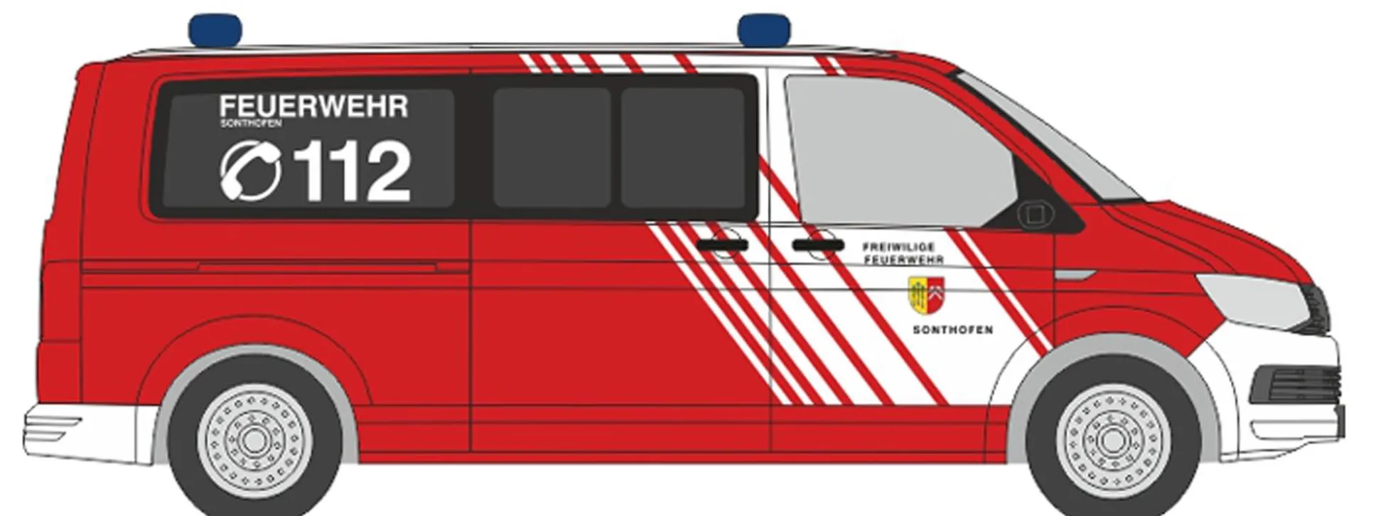 RIETZE 53861 VW T6 Bus Feuerwehr Sonthofen Blaulichtmodell 1:87