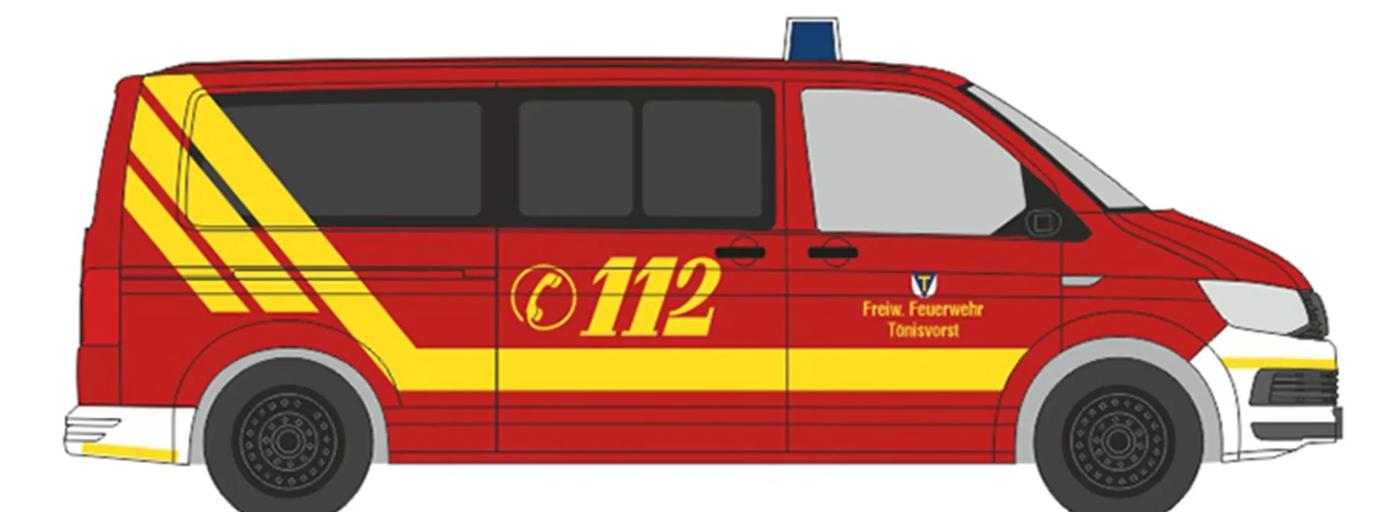 RIETZE 53798 VW T6 Bus Feuerwehr Tönisvorst Blaulichtmodell 1:87