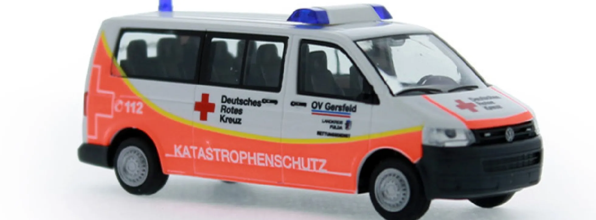 RIETZE 53637 VW T5 Bus 2010 Katastrophenschutz Gersfeld Blaulichtmodell 1:87
