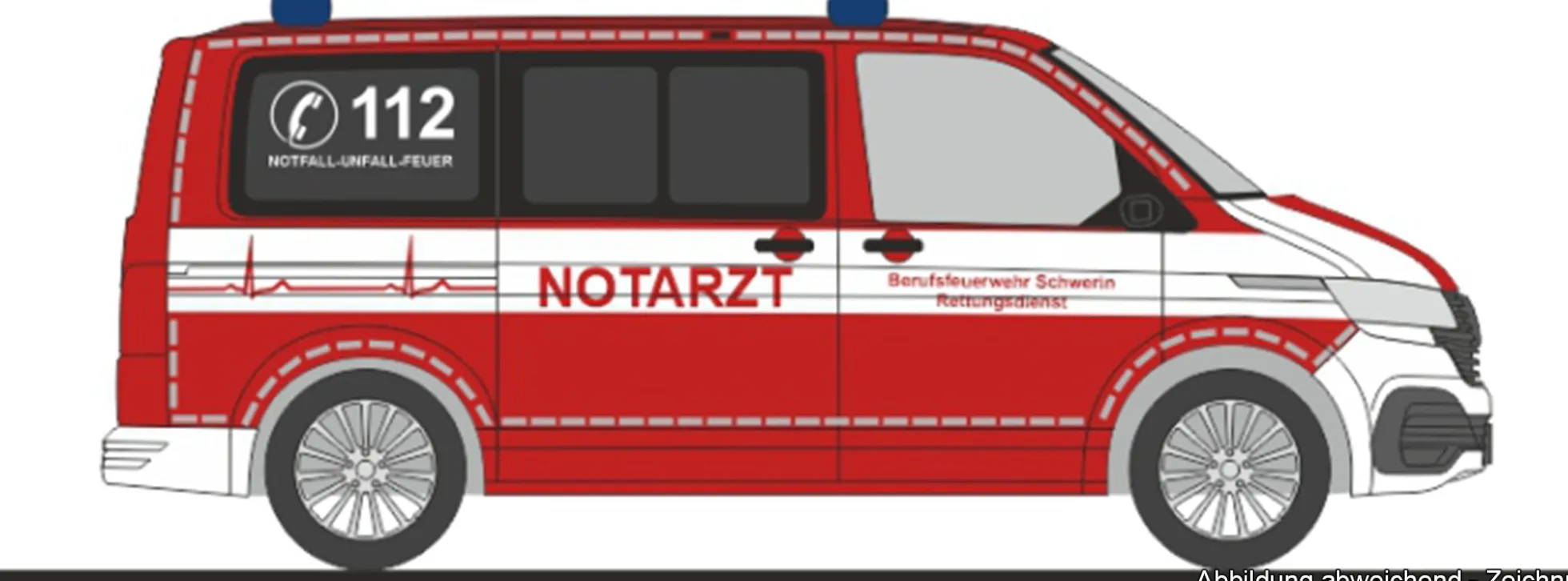 RIETZE 53963 VW T6.1 Notarzt BF Schwerin | Blaulichtmodell 1:87