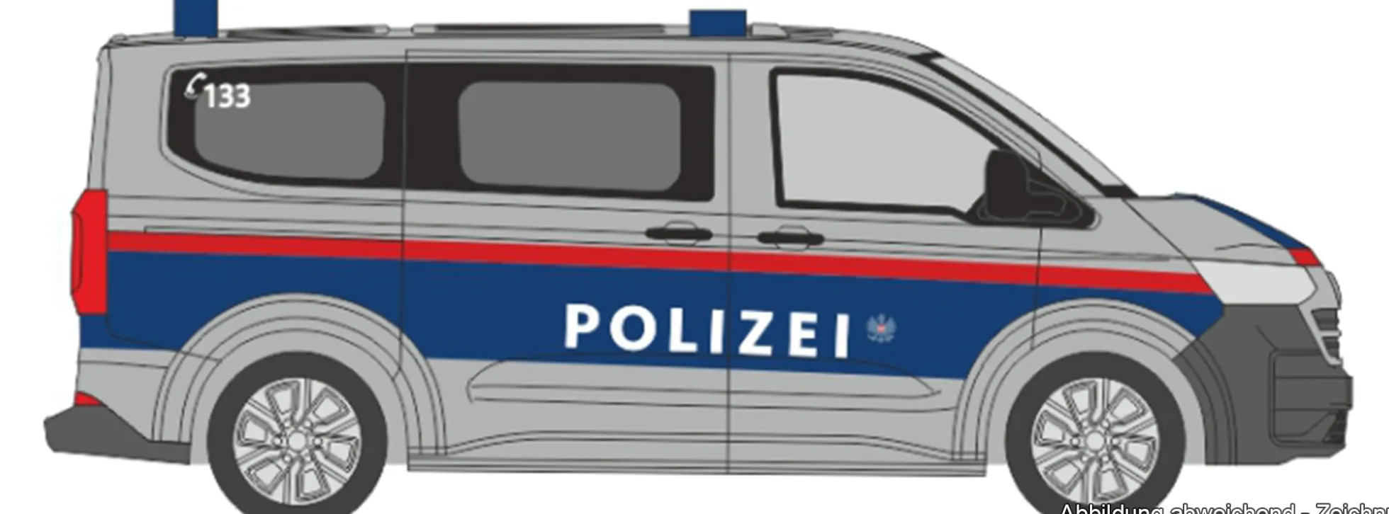 RIETZE 52100 VW Transporter T7 Polizei Österreich | Blaulichtmodell 1:87