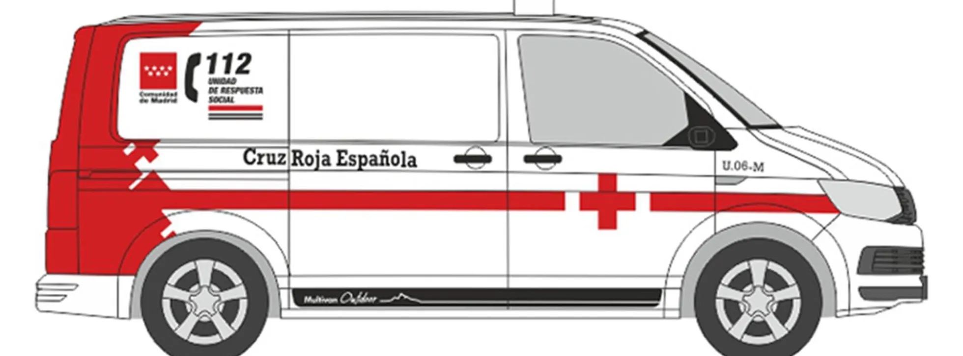 RIETZE 53900 VW T6 Transporter Cruz Roja Espanola Blaulichtmodell 1:87