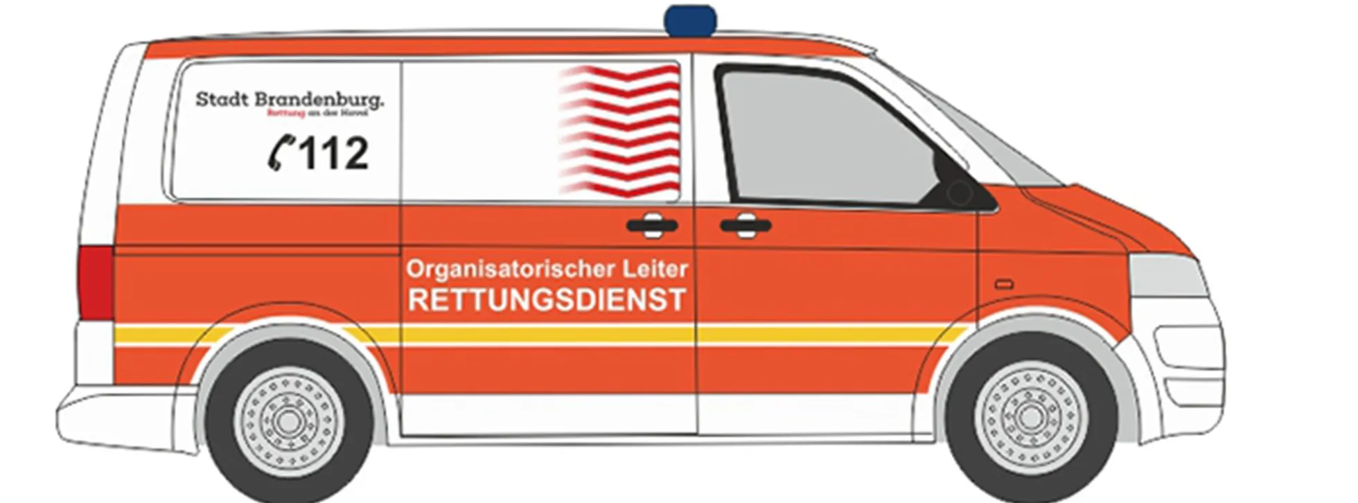 RIETZE 53465 VW T5 Transporter Rettungsdienst Brandenburg Blaulichtmodell 1:87