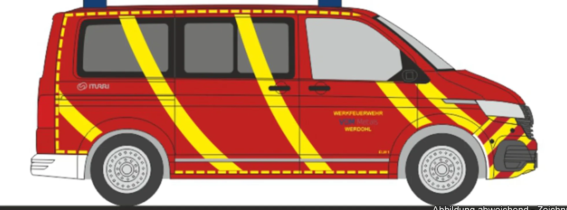 RIETZE 53955 VW T6.1 Werksfeuerwehr VDM Metals Werdohl | Blaulichtmodell 1:87