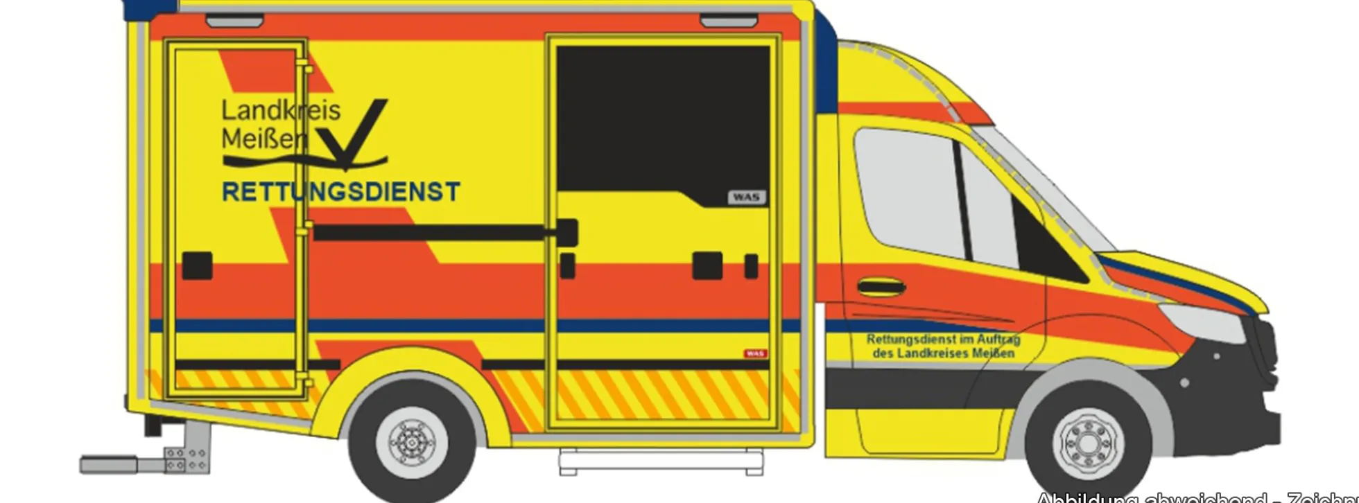 RIETZE 76089 WAS Design-RTW 1 Rettungsdienst Meißen | Blaulichtmodell 1:87