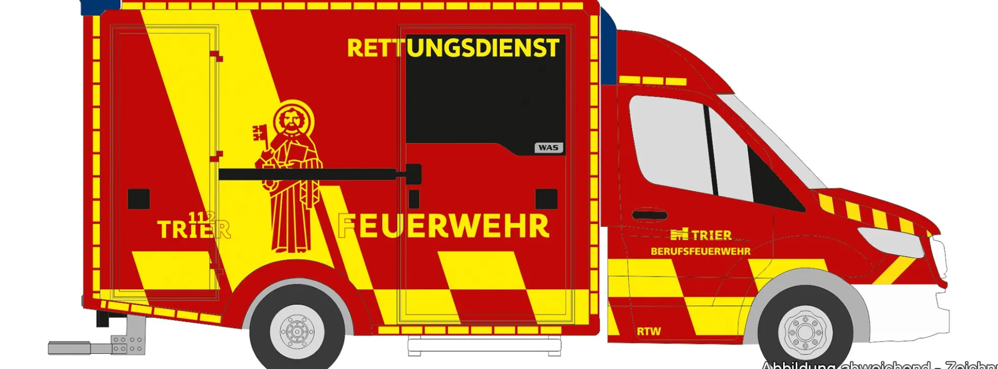 RIETZE 76106 WAS Design-RTW 18 Rettungsdienst BF Trier | Blaulichtmodell 1:87