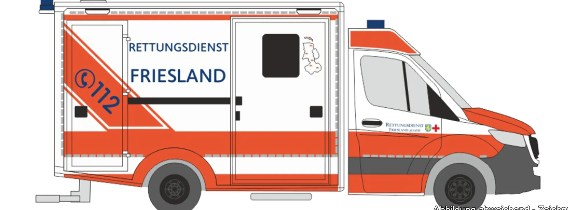 RIETZE 76095 Wietmarscher RTW 2018 Rettungsdienst Friesland | Blaulichtmodell 1:87