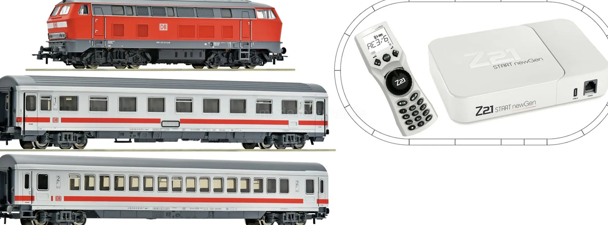 Roco 5110013 Z21 newGen Digital-Startset BR 218 + Personenzug DB AG | ROCO LINE | Spur H0