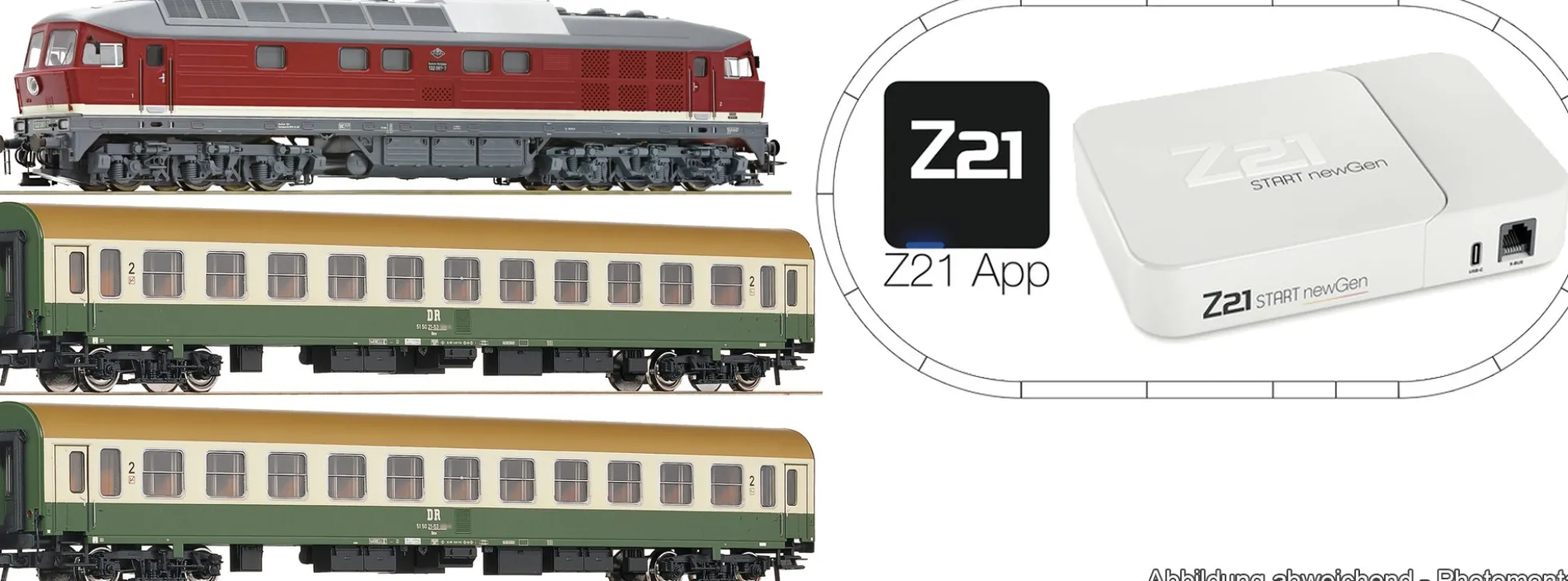 Roco 5110014 Z21 newGen Digital-Startset BR 132 + Personenzug DR | App Only | ROCO LINE | Spur H0