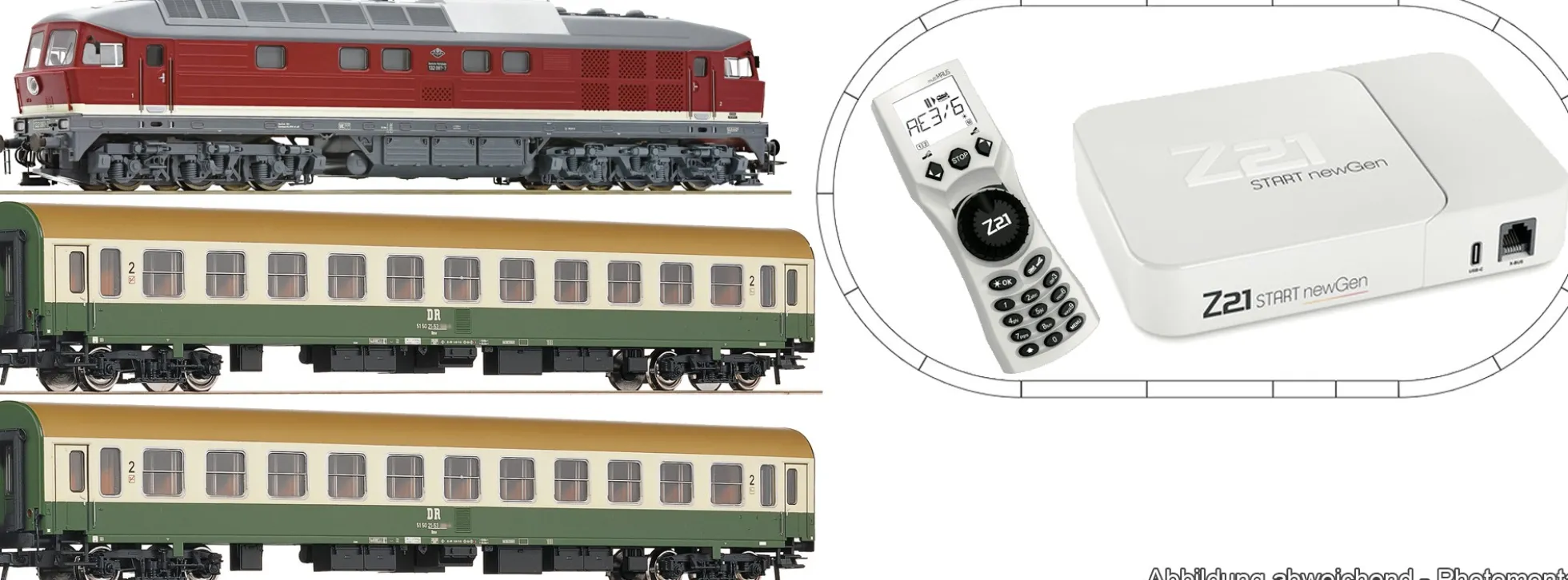 Roco 5110015 Z21 newGen Digital-Startset BR 132 + Personenzug DR | ROCO LINE | Spur H0