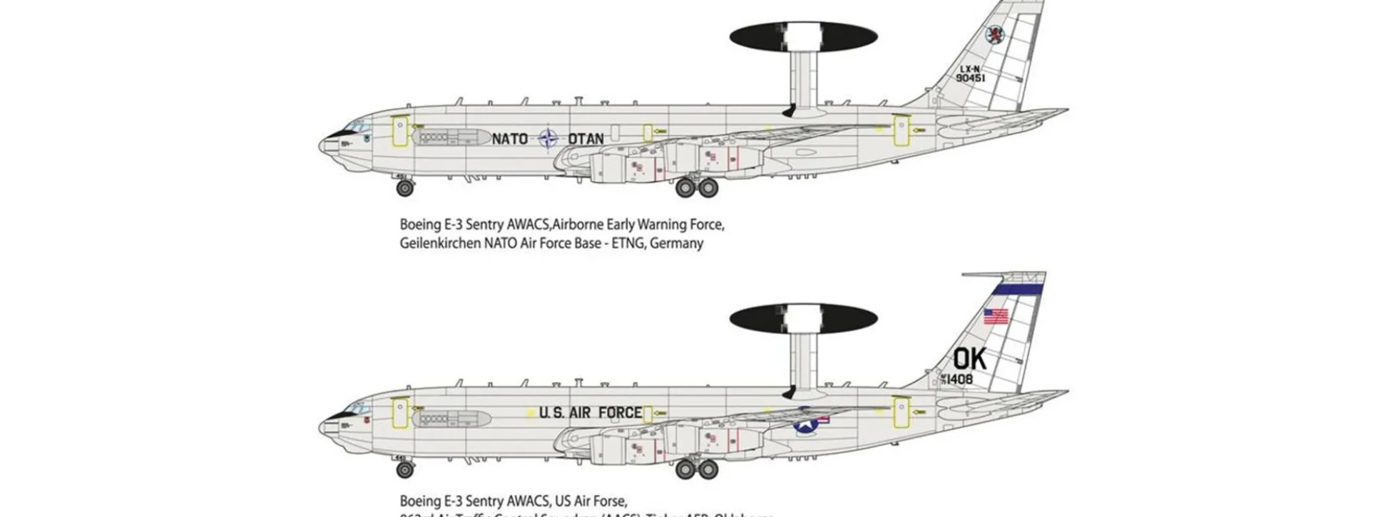 Roden 345 Boeing E-3 Sentry AWACS | Flugzeug Bausatz 1:144