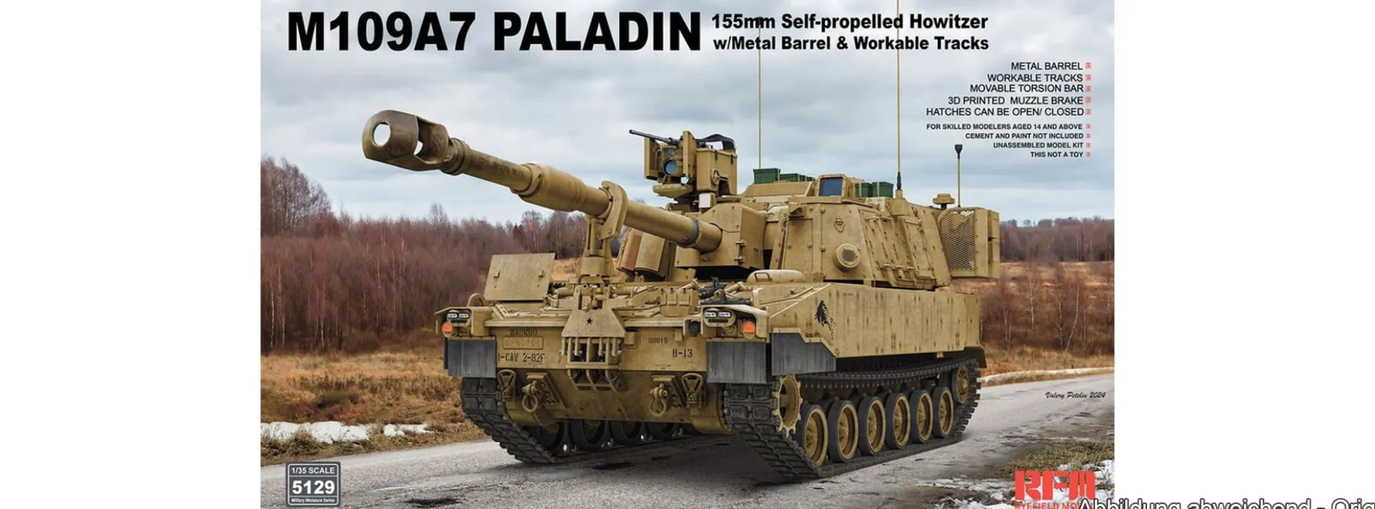 Rye-Field-Model RFM5129 M109A7 Paladin 155 mm Self-Propelled Howitzer | Panzer Bausatz 1:35