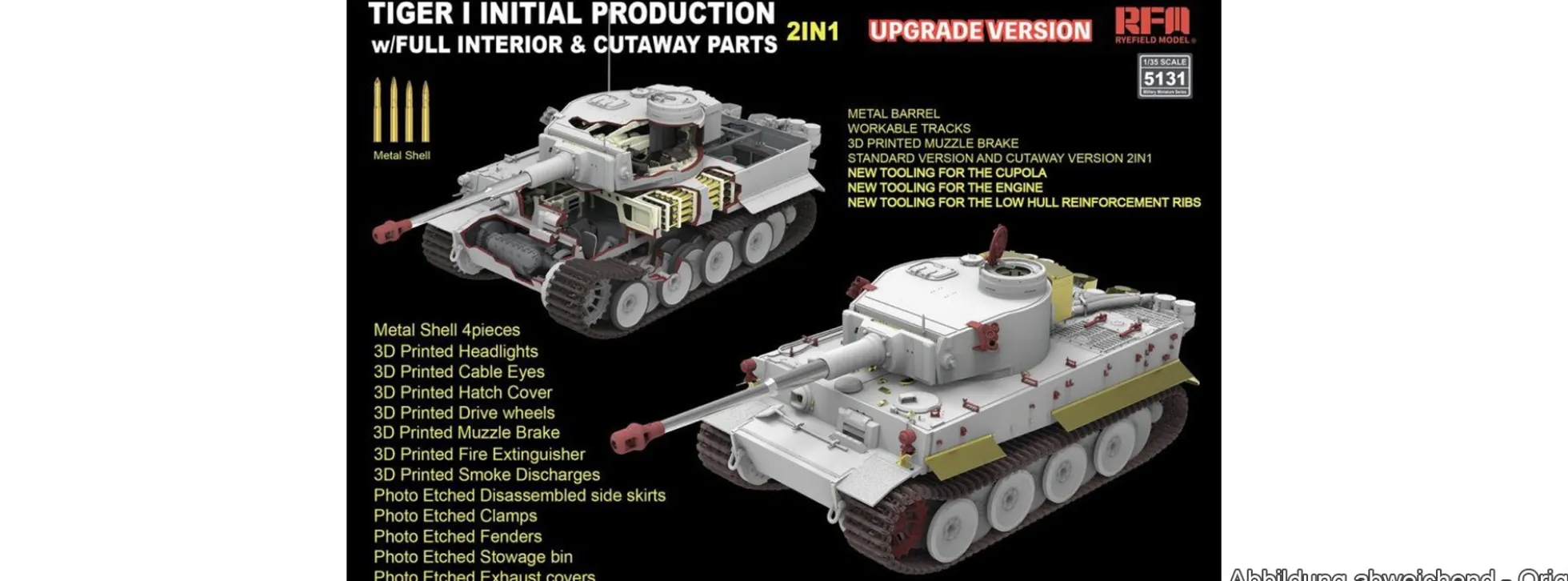 Rye-Field-Model RFM5131 Tiger I Initial Production Early 1943 Updated Version | Panzer Bausatz 1:35