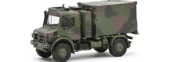 Schuco 452683103 MB Unimog U 5023 Funkcontainer Camo | Militärmodell 1:87
