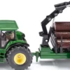siku 1954 John Deere 8430 mit Forstanhänger | Traktormodell 1:50
