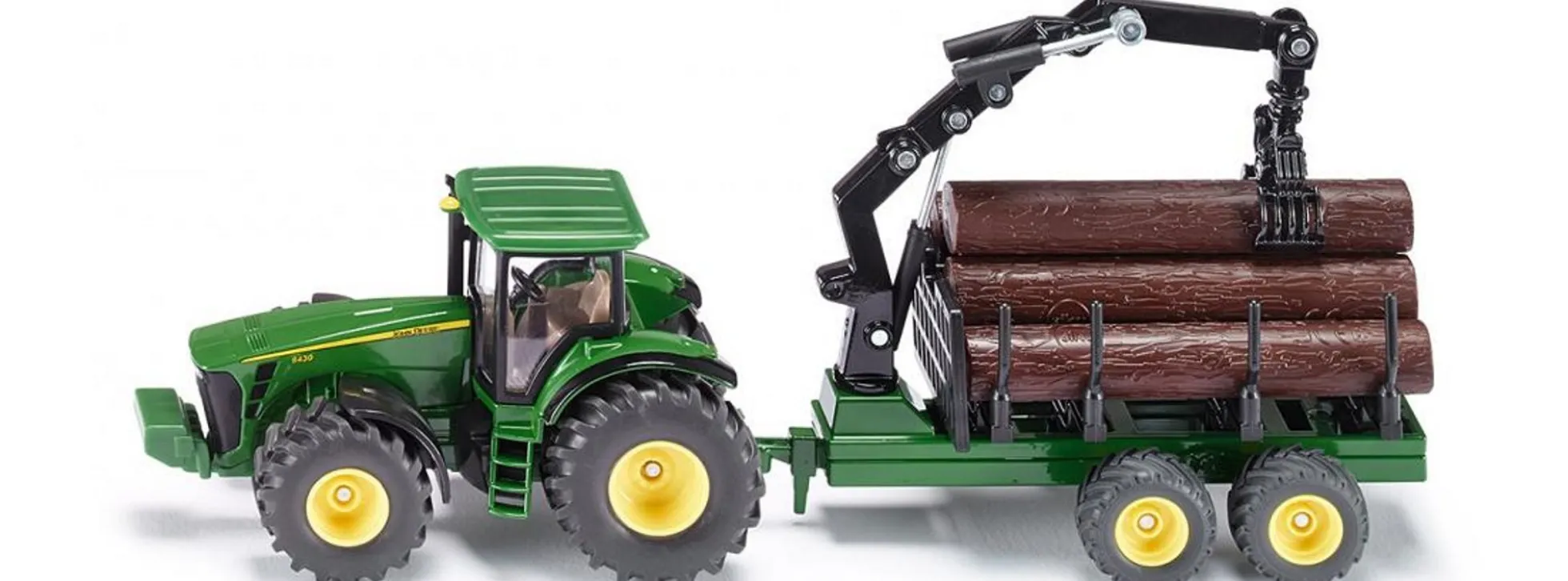 siku 1954 John Deere 8430 mit Forstanhänger | Traktormodell 1:50