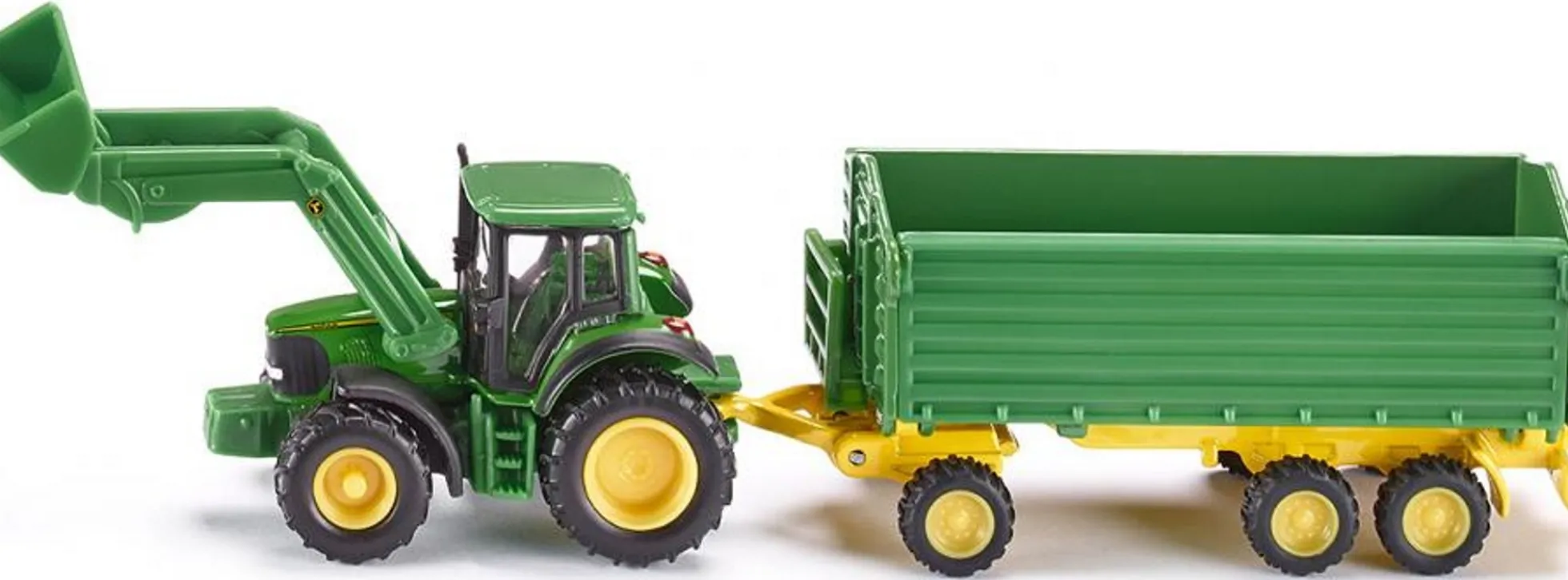 siku 1843 John Deere mit Frontlader und Anhänger | Traktormodell 1:87