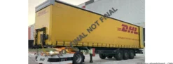 Solido 421240221 Tarpolin Anhänger DHL gelb | LKW-Anhängermodell 1:24