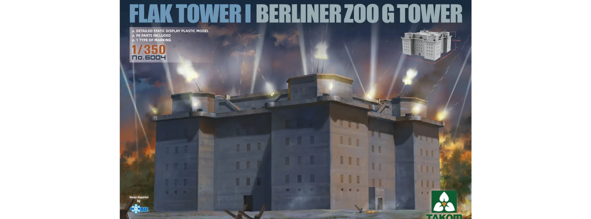 Takom 6004 Flakturm I Tiergarten Berlin | Militär Bausatz 1:350