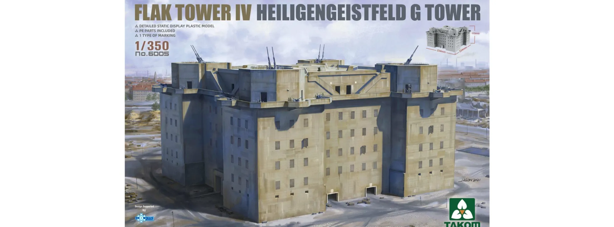 Takom 6005 Flakturm IV Heiligengeistfeld | Militär Bausatz 1:350