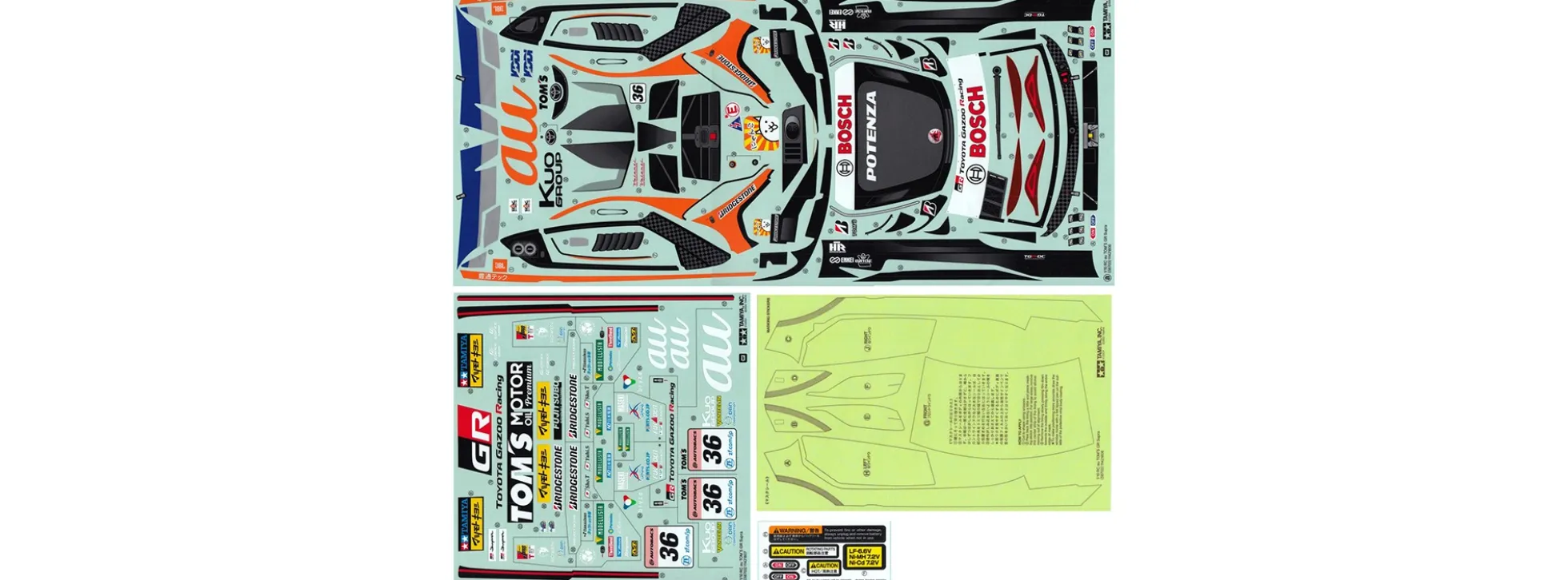 TAMIYA 319490062 Aufkleber für au TOMS GR Supra | für Karosserien 1:10
