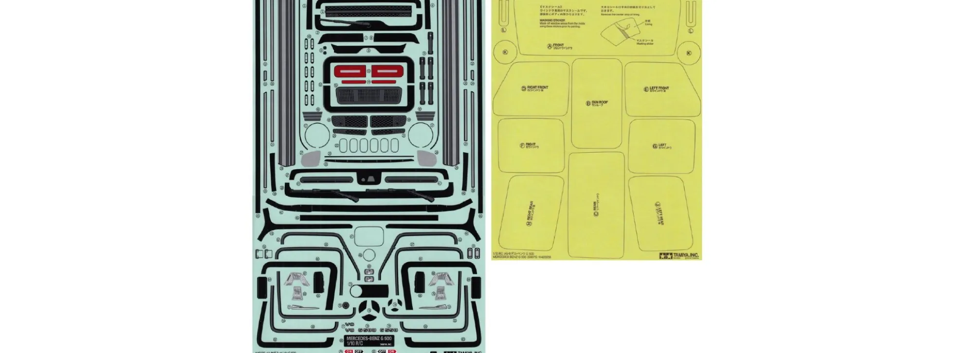 TAMIYA 319495980 Aufkleber M-B G-Klasse G500 | für RC-Car 1:10