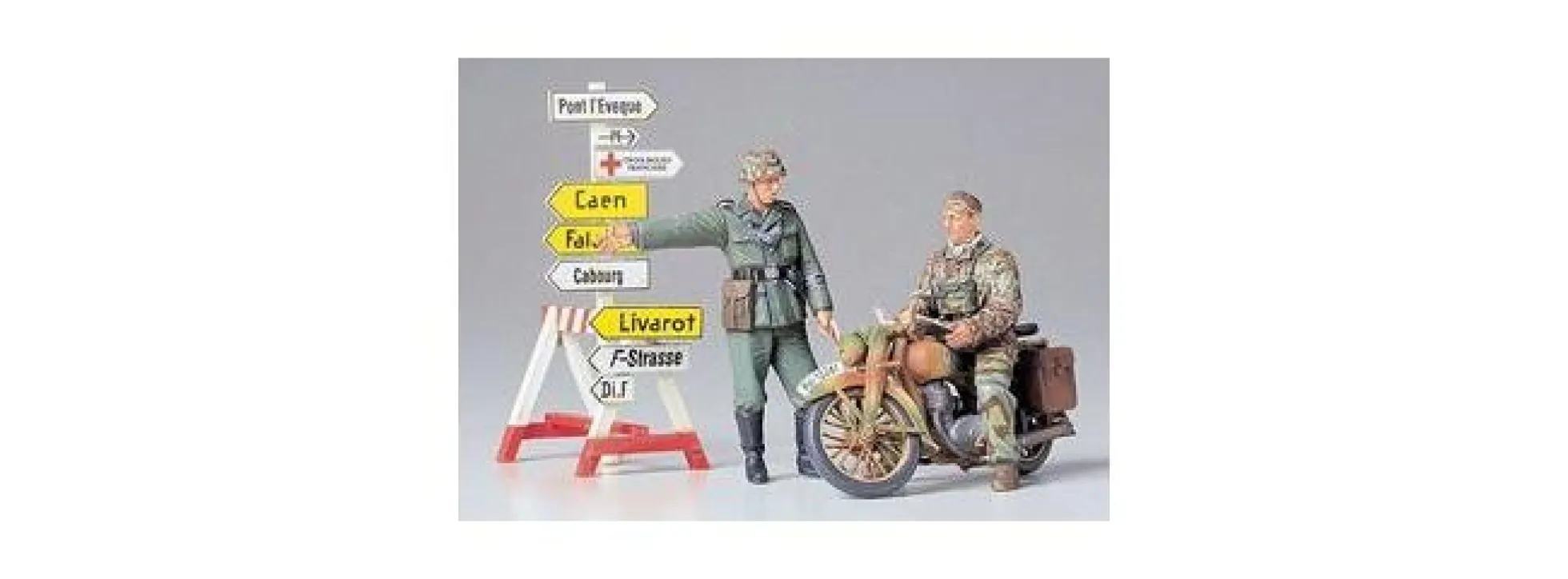 TAMIYA 35241 Deutsche Feldpolizei mit Motorrad Bausatz 1:35