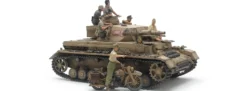 TAMIYA 25208 Deutscher PzKpfw.IV Ausf.F mit Motorrad BMW Krad DAK | Panzer Bausatz 1:35