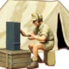 TAMIYA 35074 Diorama-Set Zelt mit Funker - Dt. Afrikakorps | Militär Bausatz 1:35