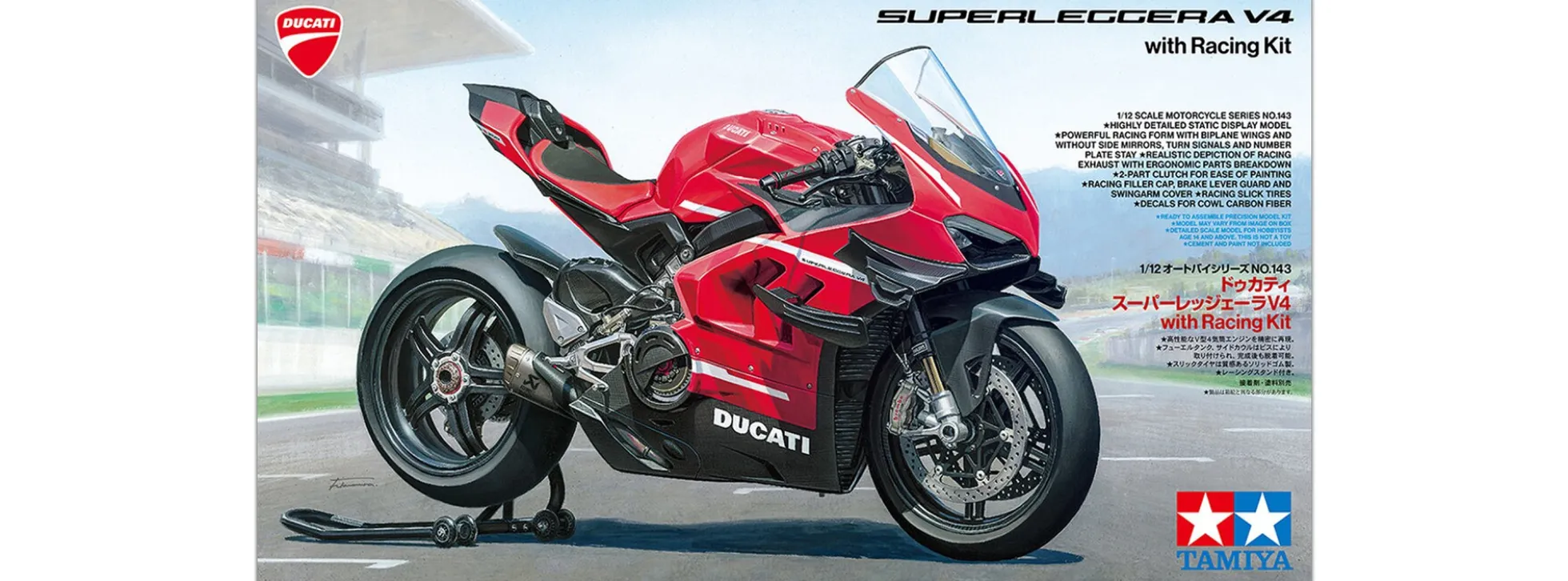 TAMIYA 14143 Ducati Superleggera V4 mit Renn-Kit | Motorrad Bausatz 1:12