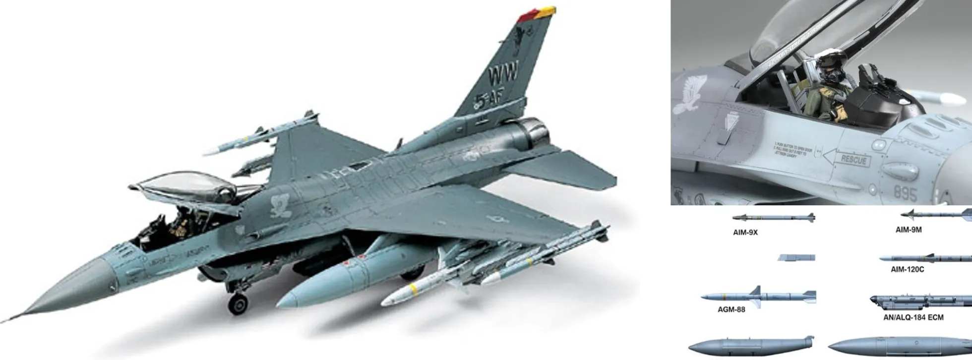 TAMIYA 61098 F-16CJ Fighting Falcon Flugzeug Bausatz 1:48