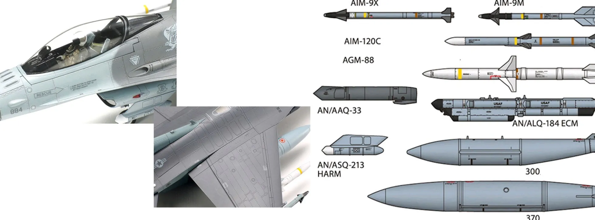 TAMIYA 60788 F-16CJ Fighting Falcon mit Zurüstteilen | Flugzeug Bausatz 1:72
