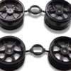 TAMIYA 319335066 Felgen vorne/hinten für Egress schwarz 12 mm | 2 Paare | für RC-Car 1:10