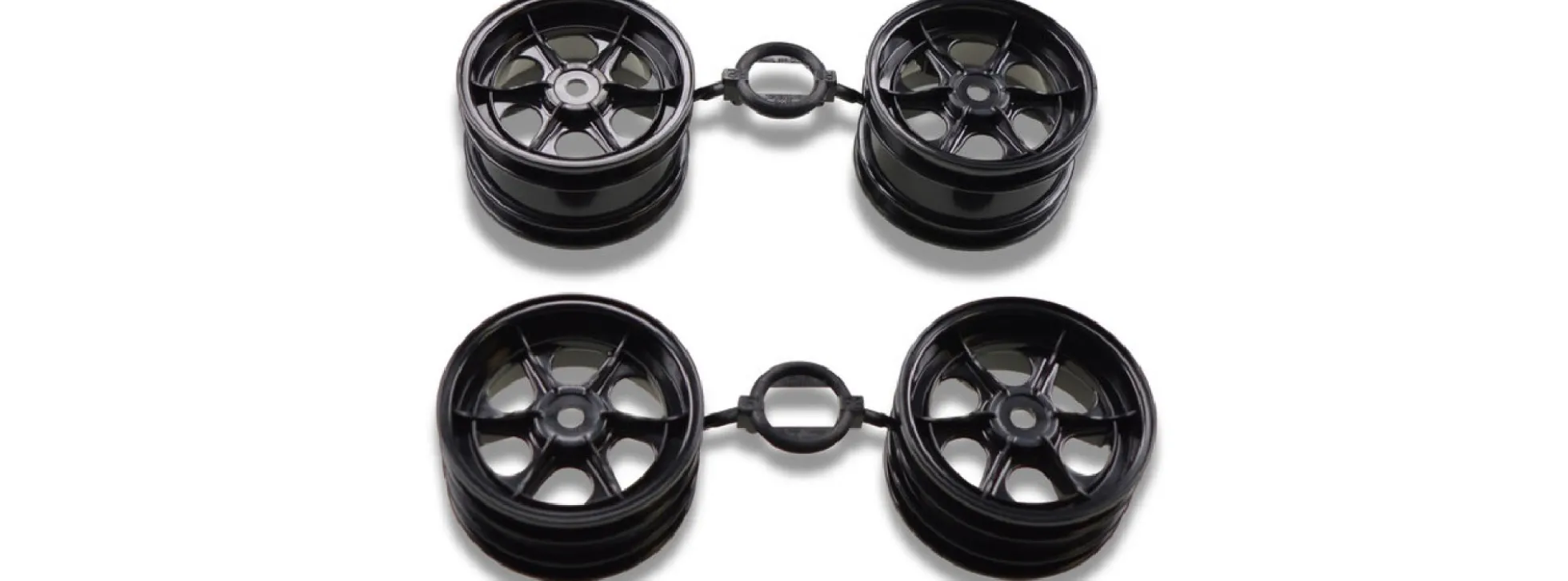 TAMIYA 319335066 Felgen vorne/hinten für Egress schwarz 12 mm | 2 Paare | für RC-Car 1:10